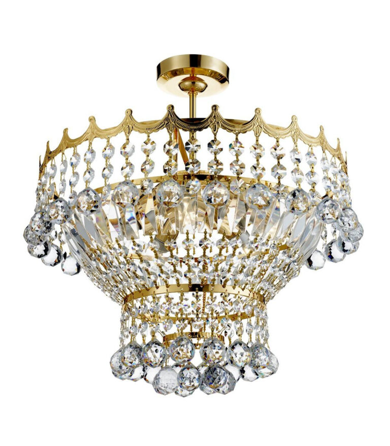 lampara de techo 5 bombillas versalles en oro y cristal 768x878